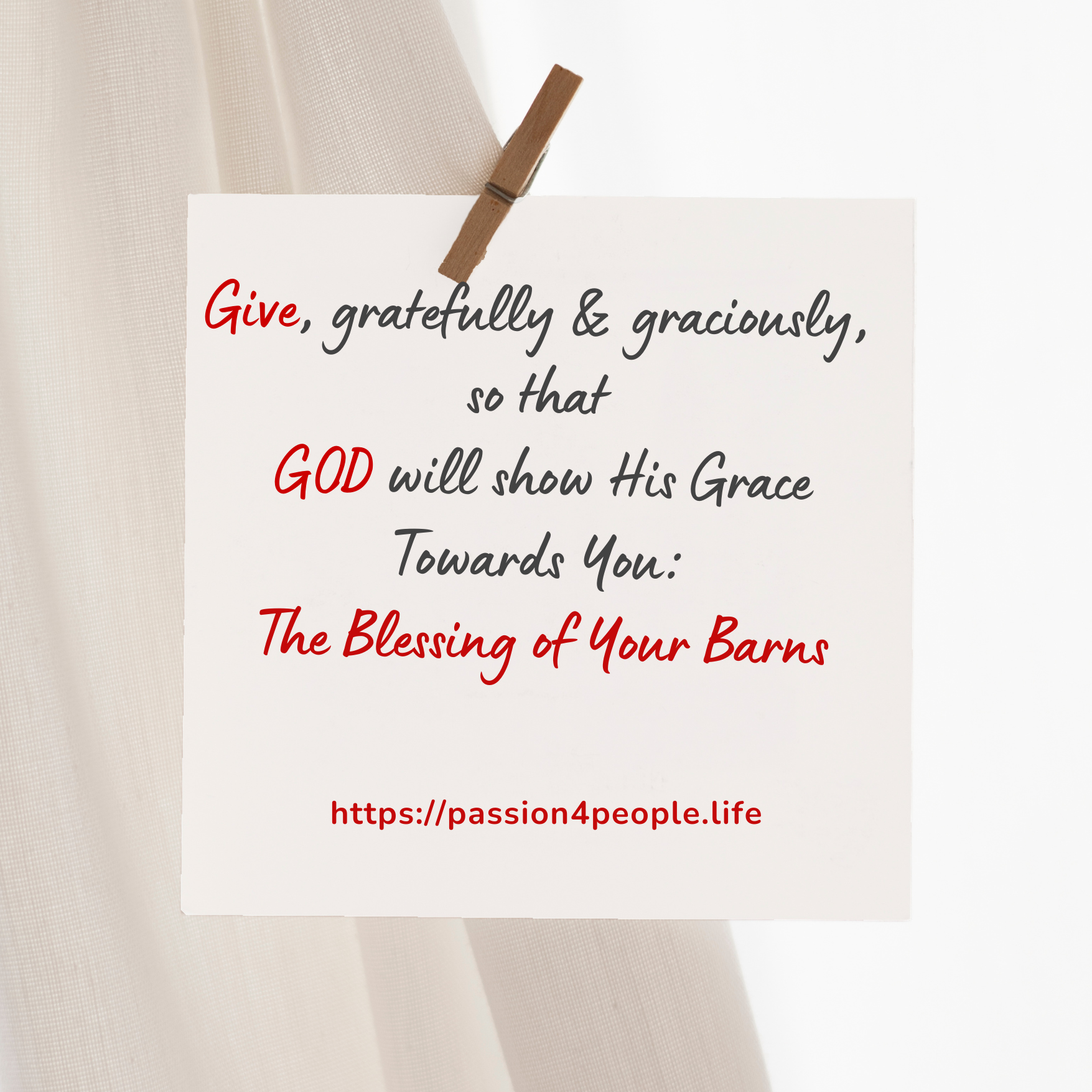 2025: Give, Gratefully & Graciously so that GOD will show His Grace Towards You: The Blessing of Your Barns